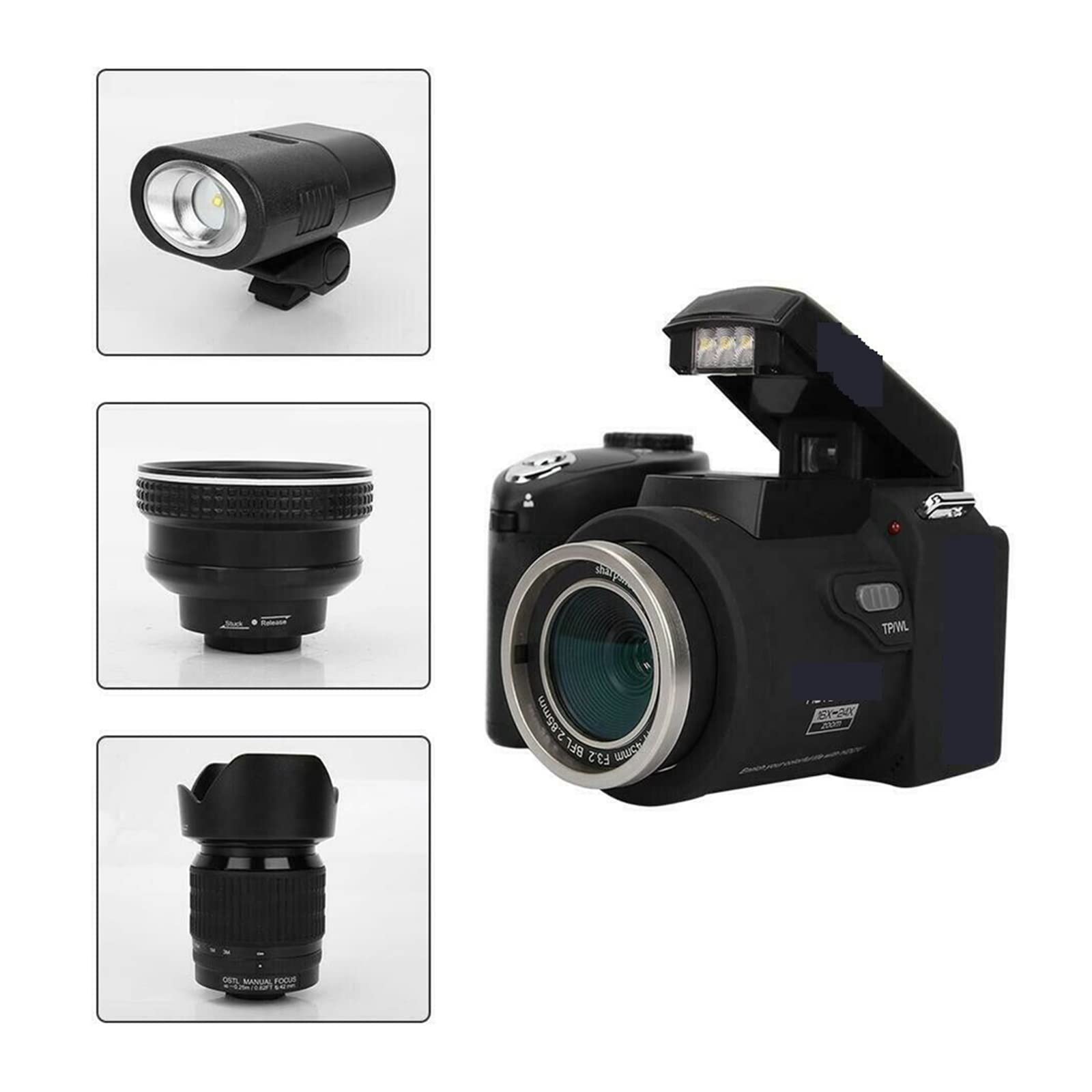 AUBEST 1080P HD Digital Video Camera Camcorder with 24X Optical Zoom, 33MP Auto Focus, 3