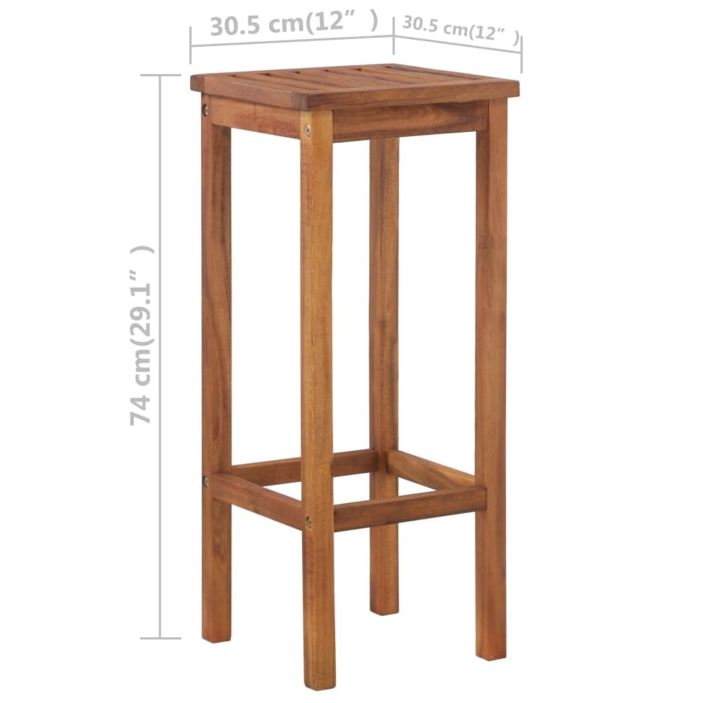 Dining Table Set, Kitchen Table and Chairs, 3-Piece Pub Bar Table Set with Solid Acacia Wood, Perfect for Breakfast Nook, Small Space Living Room, Home Bar, and Compact Dining Areas