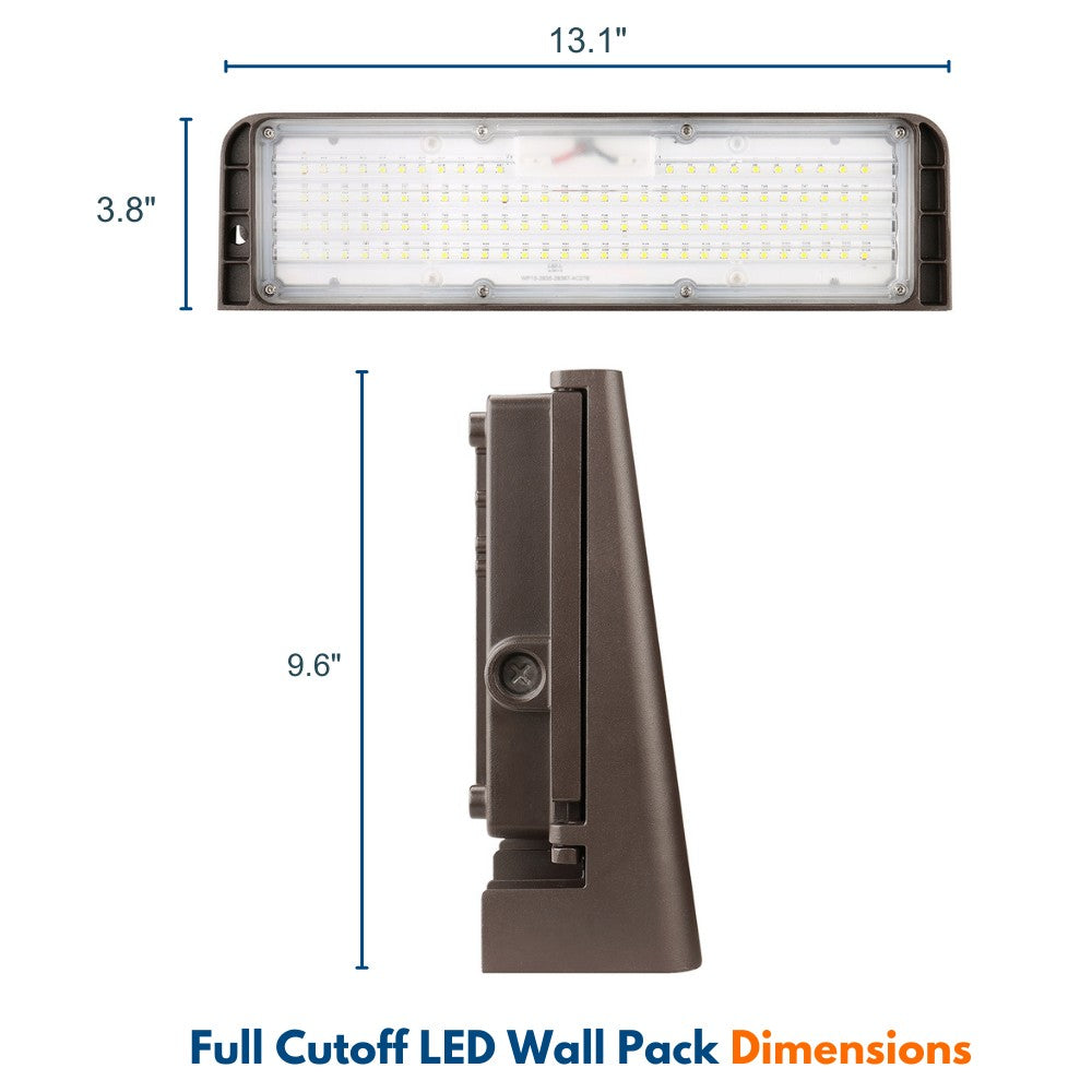 100W Full Cutoff LED Wall Pack Light - 14,500 Lumens, 5000K Daylight, 120-277V, 320W Equivalent - Perfect for Warehouse, Parking Lot & Building Exterior Lighting