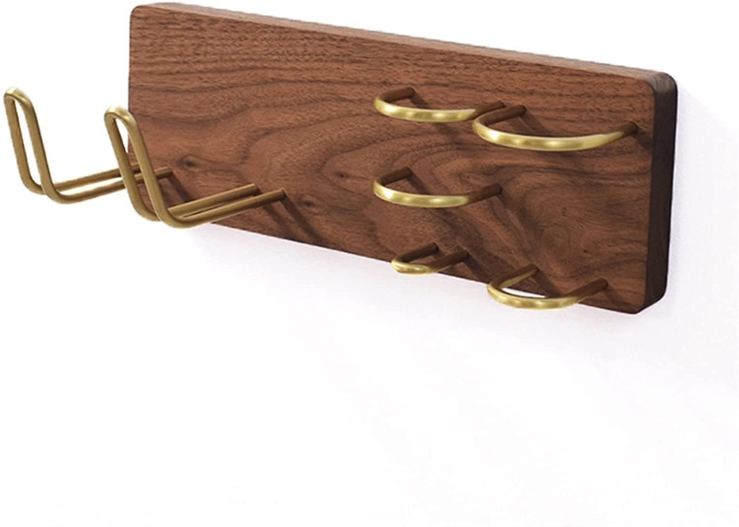 XUERUIGANG Walnut Wall Mount Hair Dryer Holder - 40cm Bathroom Storage Rack & Styling Tool Organizer for Salon & Home Essentials | Perfect for Small Space Organization & Hair Styling Station