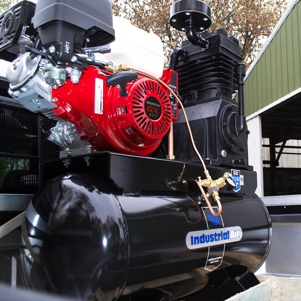 Industrial Air IH1393075 30 Gallon 13 HP Truck Mount Air Compressor with Engine - Heavy Duty for Construction Sites, Auto Shops & Mobile Mechanics