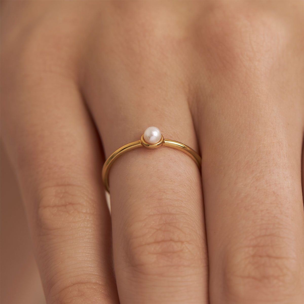Elegant 14K Gold Pearl Ring for Women - Perfect for Weddings, Anniversaries & Special Occasions