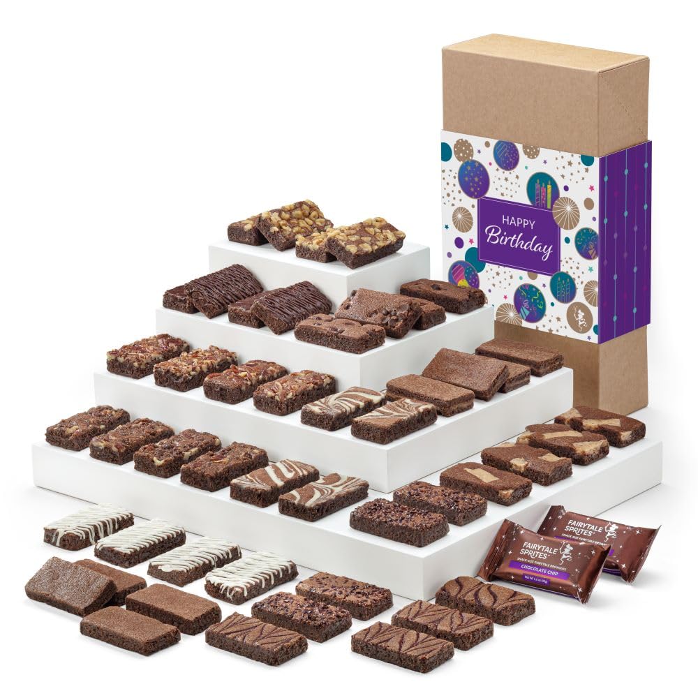 Gourmet Fairytale Brownies Birthday Gift Set - 48 Individually Wrapped Chocolate Brownies (3