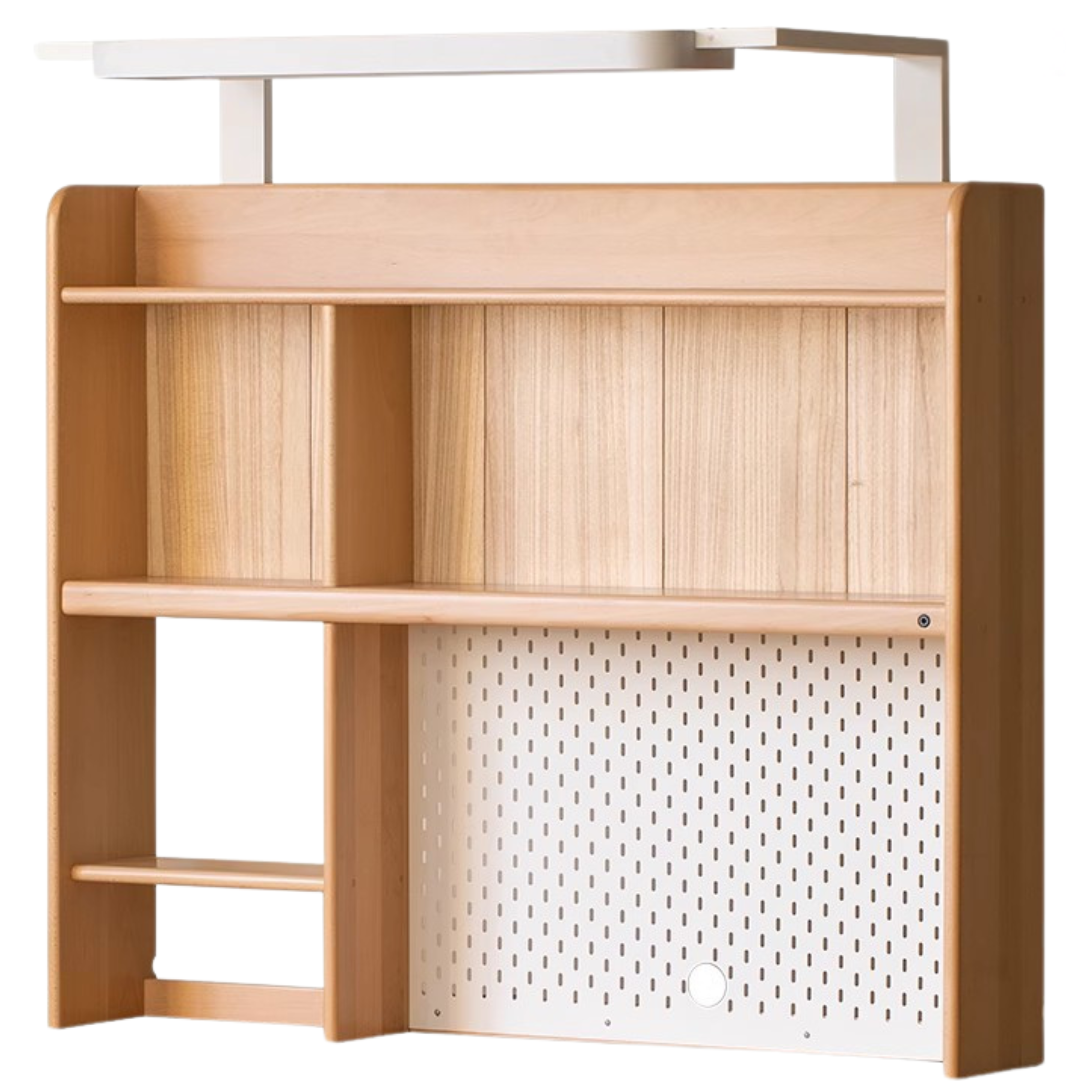 46.4x19.6x45.2 inch / 118x50x115 cm / Natural Wood Color / Beech Study table shelf with light