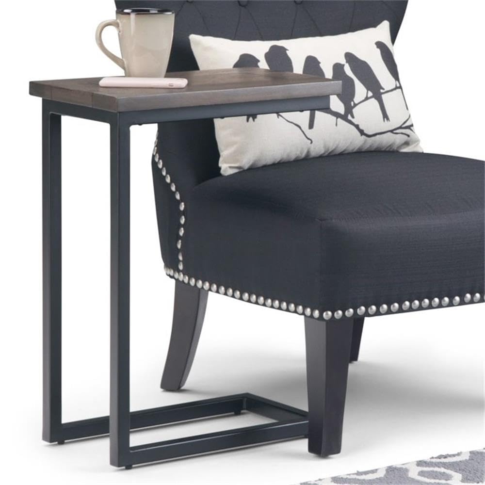 Trent Home Modern Walnut and Black End Table - Stylish Nightstand for Bedroom, Living Room, or Office