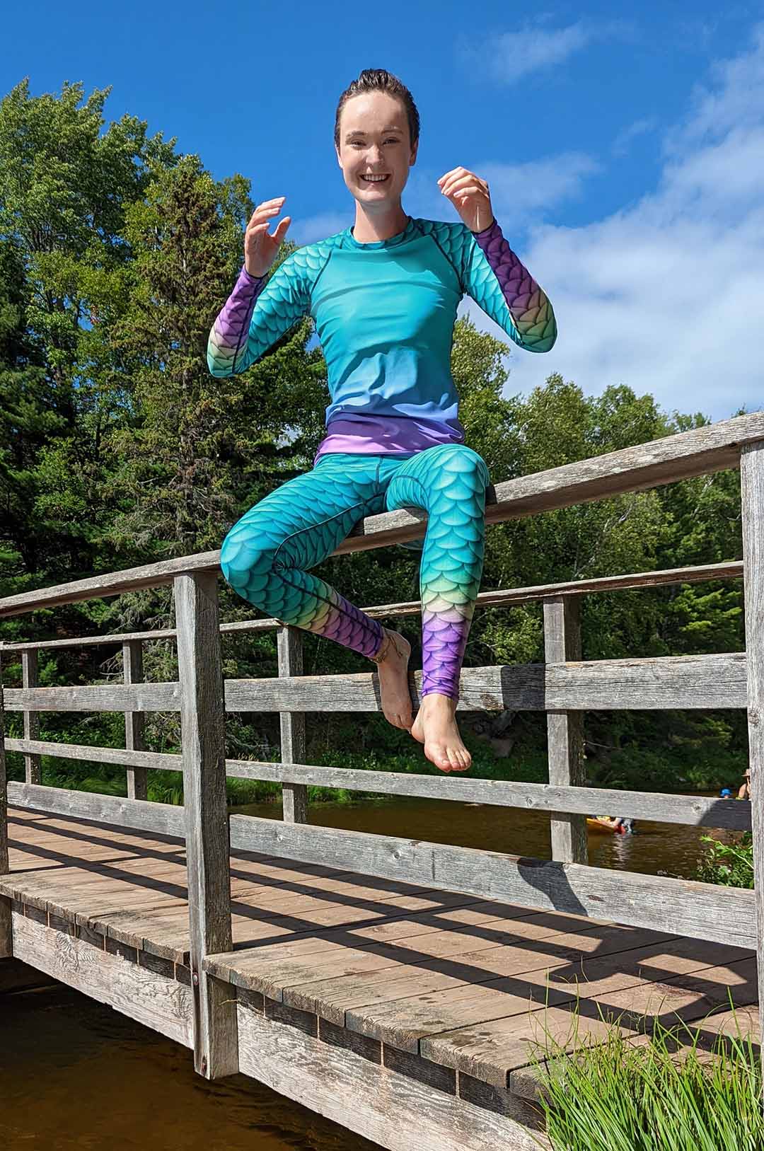 Caicos Mermaid Rash Guard - UPF 50+ Sun Protection Swim Shirt for Women & Girls - Perfect for Swimming, Surfing, Beach & Water Sports