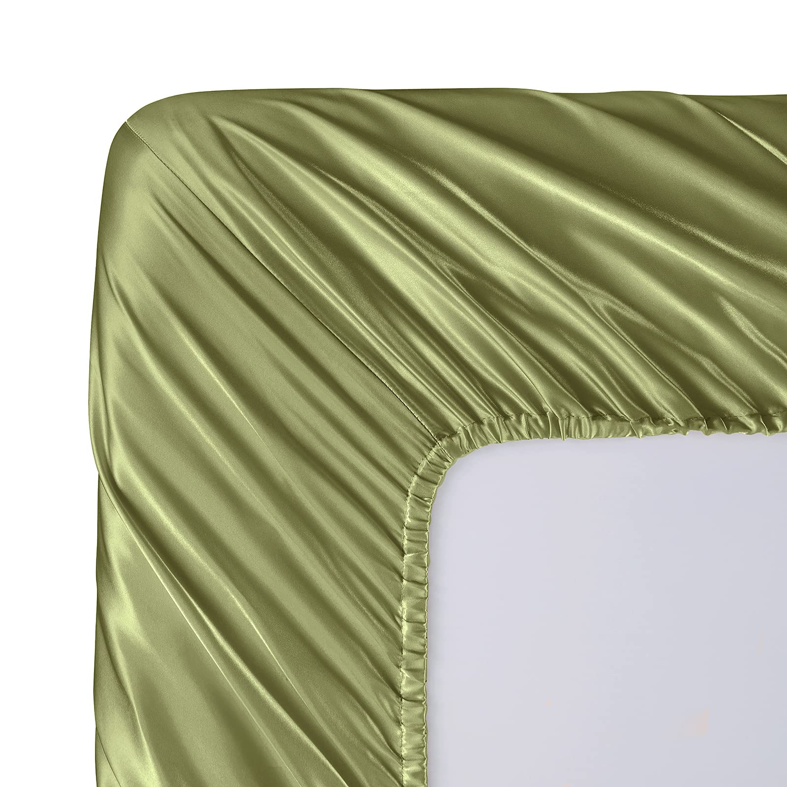 SiinvdaBZX 4-Piece Queen Size Satin Sheet Set - Ultra Silky Soft Sage Green Bed Sheets with Deep Pockets (1 Fitted Sheet, 1 Flat Sheet, 2 Pillowcases with Envelope Closure) | Luxury Bedding for Master Bedroom, Guest Room & Hotel Use