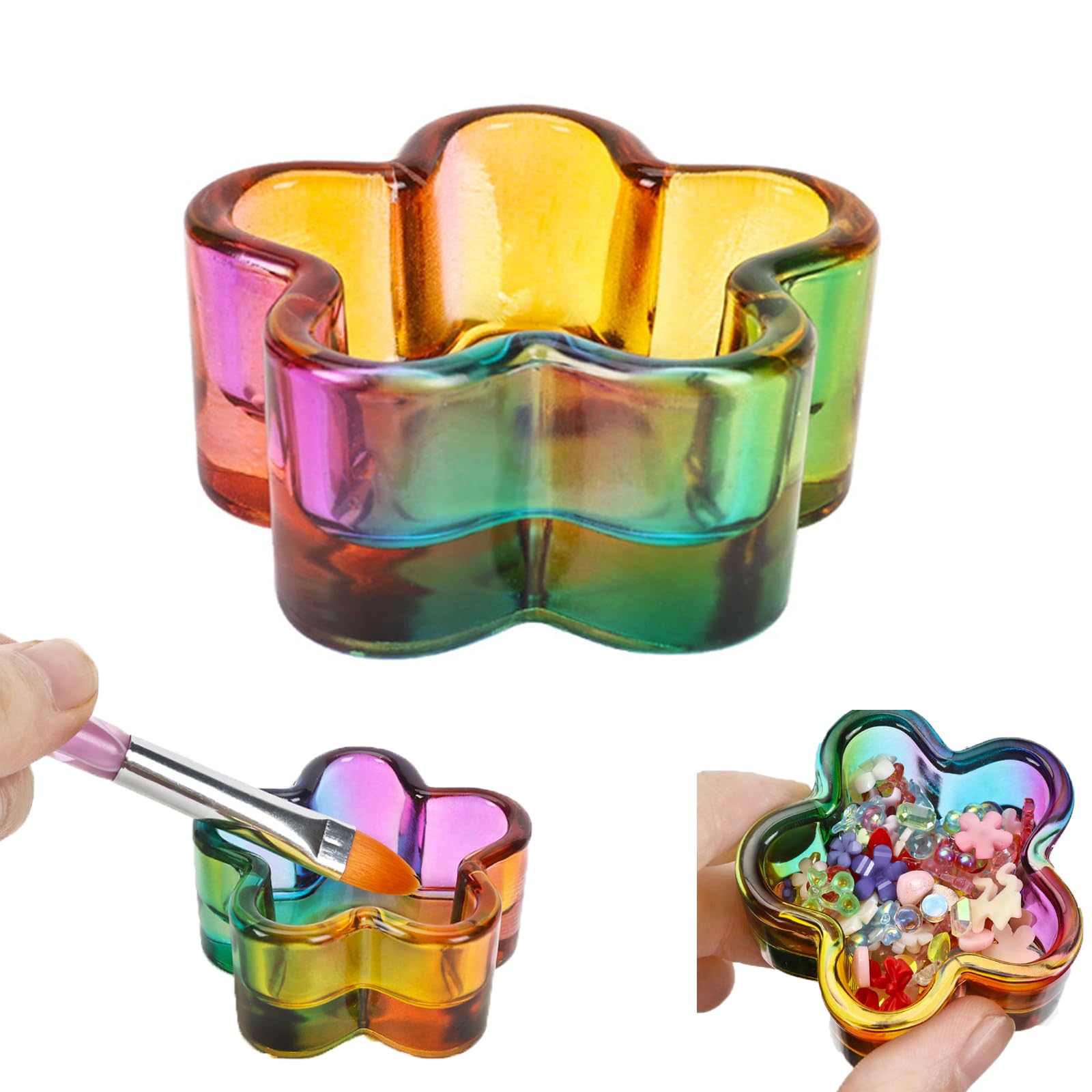 1 PCS 100ml Large Dappen Dish for Acrylic Nails with Lid - Glass Nail Art Powder Holder & Monomer Cup - Perfect for Nail Salon, DIY Manicure & Professional Nail Technician Use