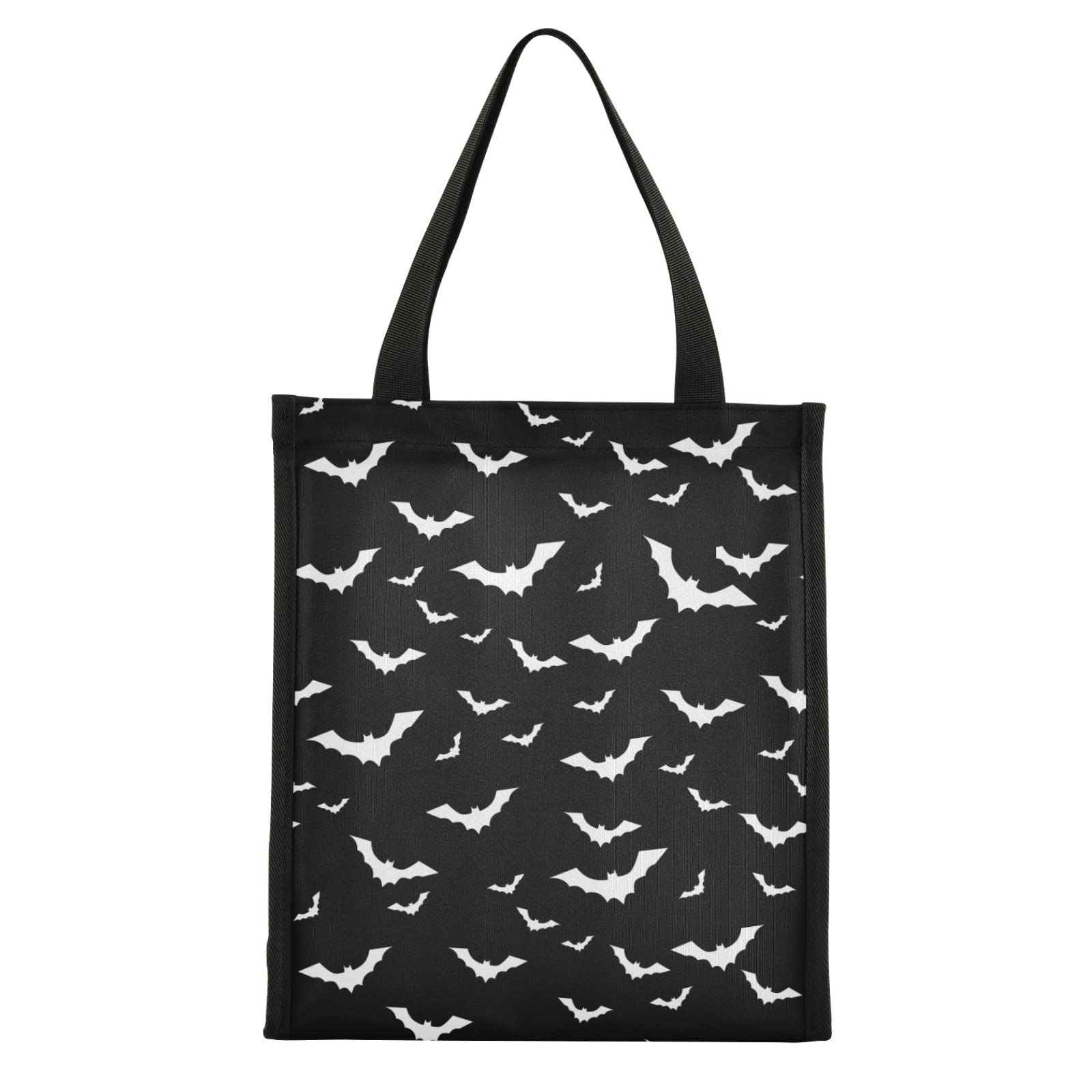 Fisyme Halloween Bats Lunch Bag - Reusable Insulated Cooler Tote for Women, Men, Kids & Teens - Thermal Food Container for Work, School, Picnic, Office & Outdoor Activities - BPA-Free Leakproof Lunch Box (Medium)