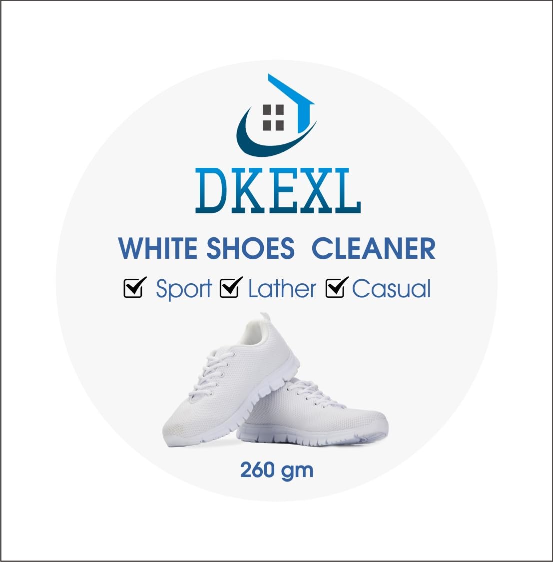 DKEXL White Shoe Cleaning Cream 260g - Professional Stain Remover for Leather Shoes, Boots & Sneakers | Restores Color & Polishes Smooth Leather | White Rubber Sole Cleaner | Perfect for Daily Shoe Care & Maintenance