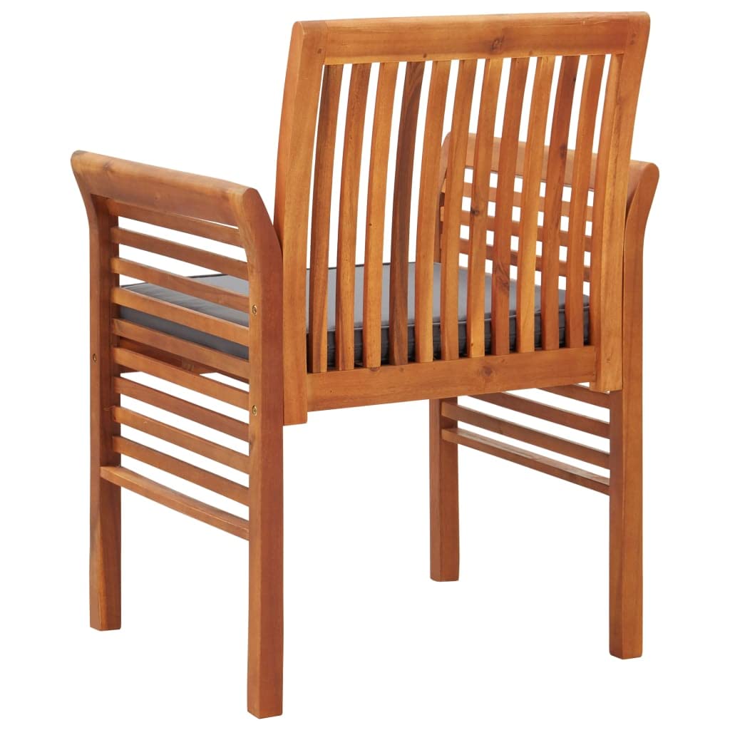 **vidaXL Solid Acacia Wood Patio Dining Chair with Cushion - Weather-Resistant Outdoor Seat for Backyard, Garden, Balcony - Perfect for Dining, Lounging, and Entertaining**