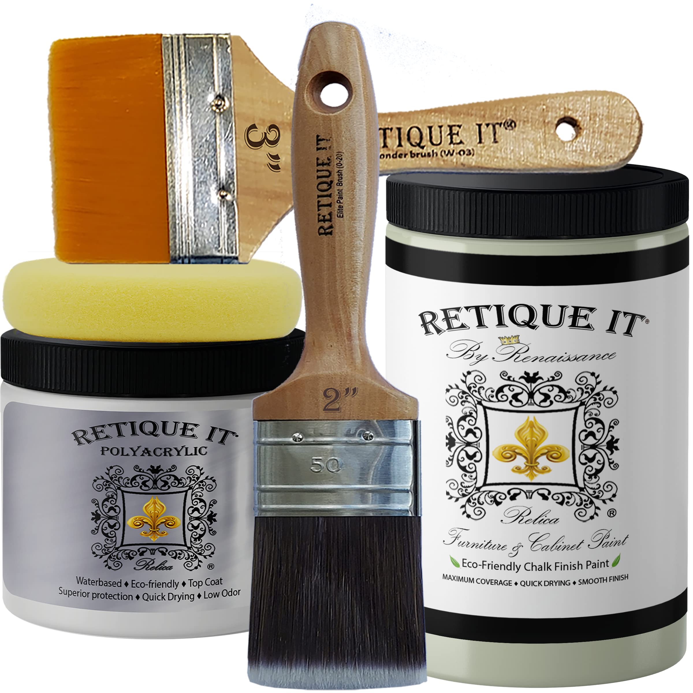 Retique It Chalk Furniture Paint Set - 6 Piece Lily Collection | DIY Home Decor, Furniture Makeover & Upcycling Projects for Vintage, Shabby Chic Style