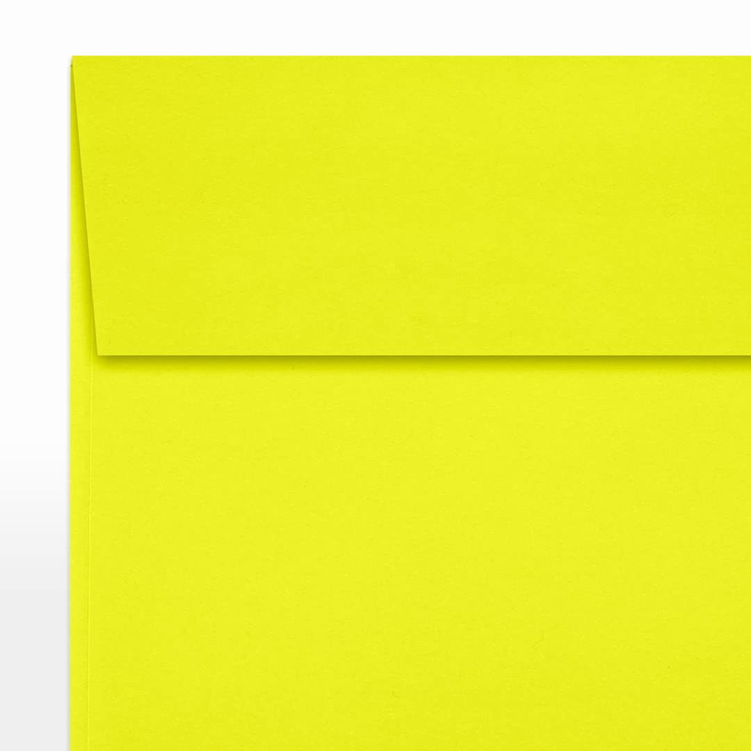Premium LUXPaper Square Invitation Envelopes 5x5 Inches - Citrus Yellow 80lb Text Weight (Pack of 500) | Self-Seal Peel & Press Design | Perfect for Wedding Invitations, Greeting Cards, Party Favors & Business Correspondence
