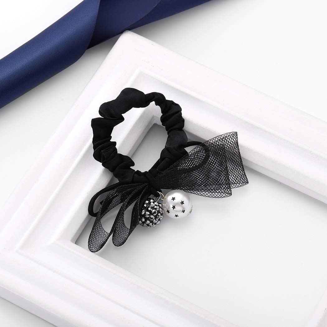 Bartosi Bow Hair Ties - 3 Pack Cute Scrunchies & Ponytail Holders for Women & Girls | Fashion Hair Accessories with Bow Design | Perfect for School, Work, Parties & Everyday Use