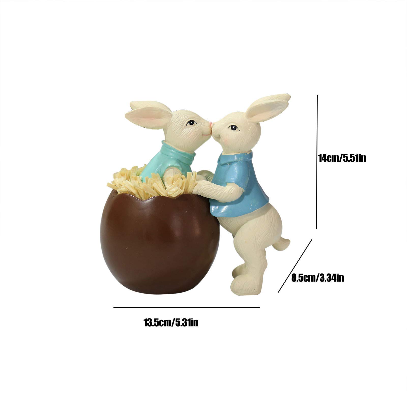 Easter Bunny Chocolate Eggshell Ornament - Handmade Resin Rabbit Tabletop Decoration for Easter, Spring Home Decor | Perfect for Easter Gifts, Party Favors & Holiday Table Centerpieces