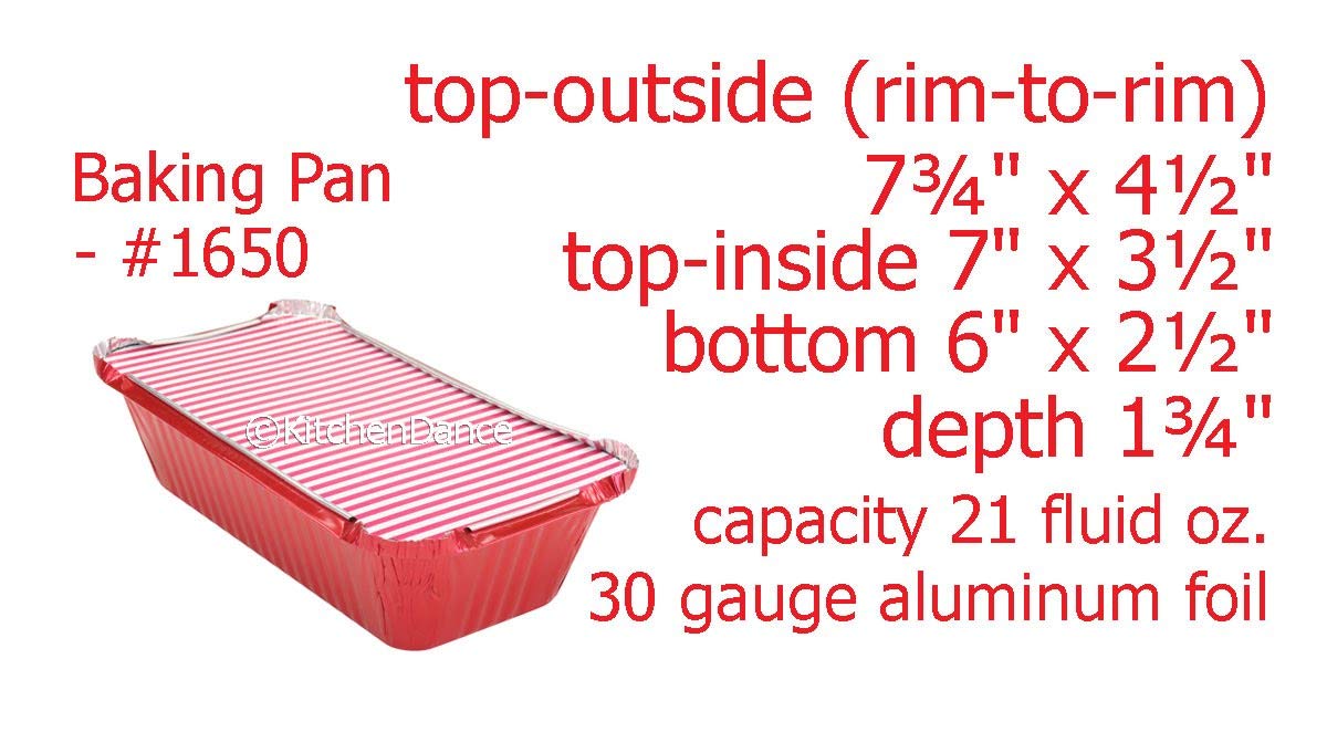 KitchenDance Disposable Aluminum Loaf Pans with Lids - 1.5 lb Rectangular Foil Baking Pans for Cakes, Cobblers & Food Storage - Heavy Duty 1650 Pans (Red, 125 Pack) - Perfect for Home Baking, Meal Prep & Party Catering