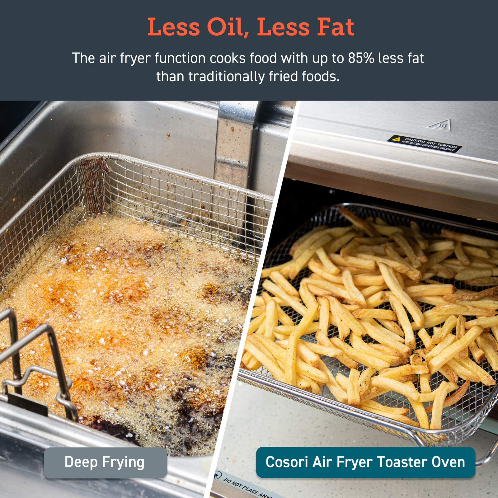 COSORI 12-in-1 Air Fryer Toaster Oven with Rotisserie - Convection Oven with Pizza Pan, Baking Pan, Rack & Skewers - Perfect for Baking, Roasting & Air Frying at Home