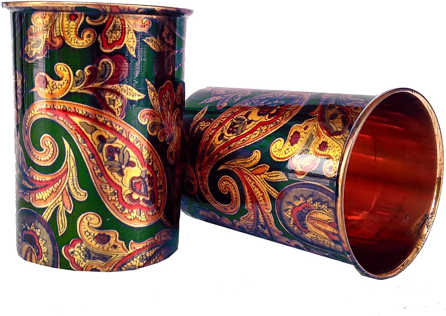 Handmade Screen Printed Pitcher and 2 Tumbler Set - Traditional Indian Jug and Glass Serving Set (1 Pitcher + 2 Glasses) - Perfect for Chai, Lemonade, and Summer Beverages