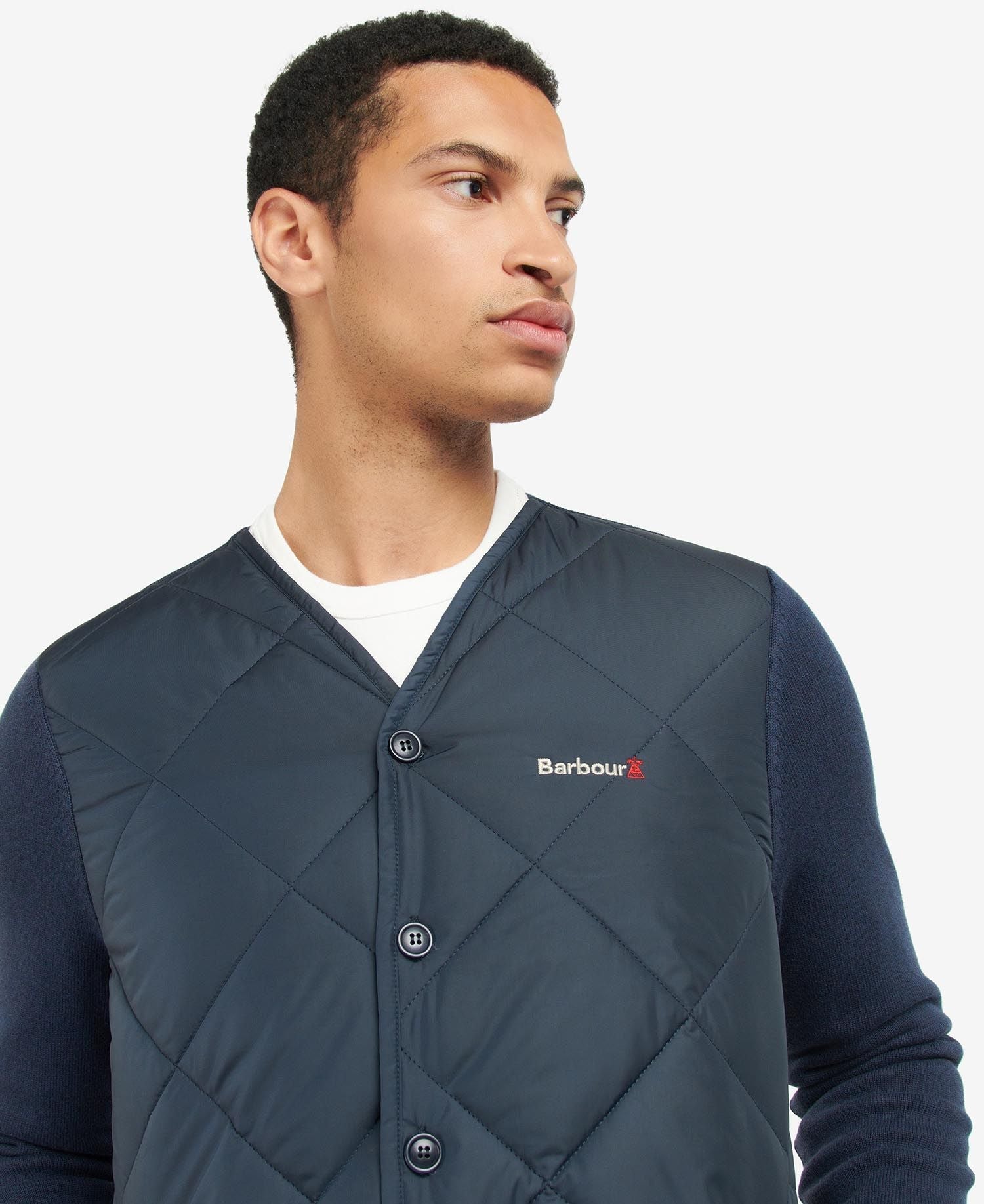 BARBOUR Craghead Quilted Cardigan for Men - Classic Navy Blue Lightweight Jacket - Perfect for Outdoor Activities, Casual Wear & Smart Office Attire