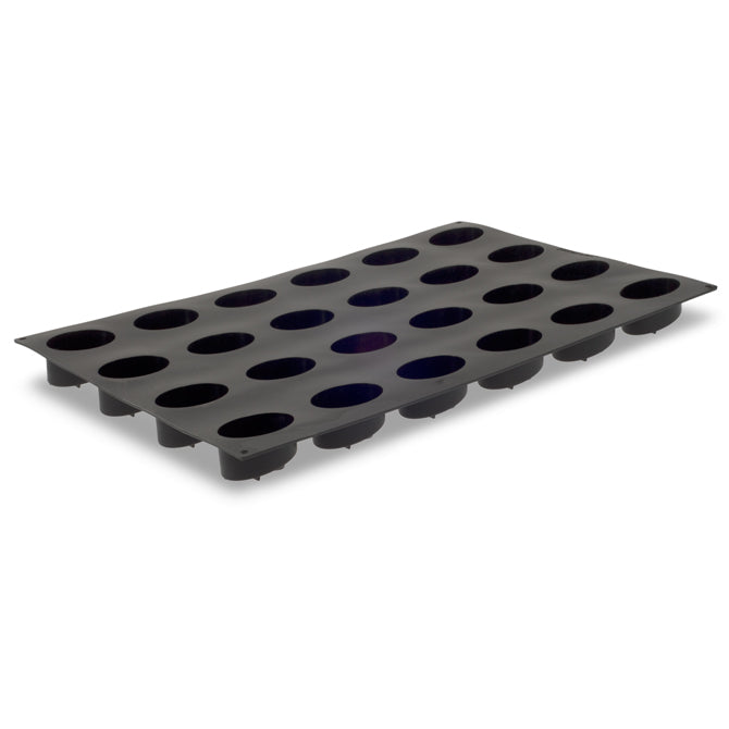 Pavoflex Silicone Tilted Oval Mold - 24 Cavity Baking Molds for Cupcakes, Candles, Soaps, Chocolates | Perfect for Home Baking, DIY Crafts & Party Desserts