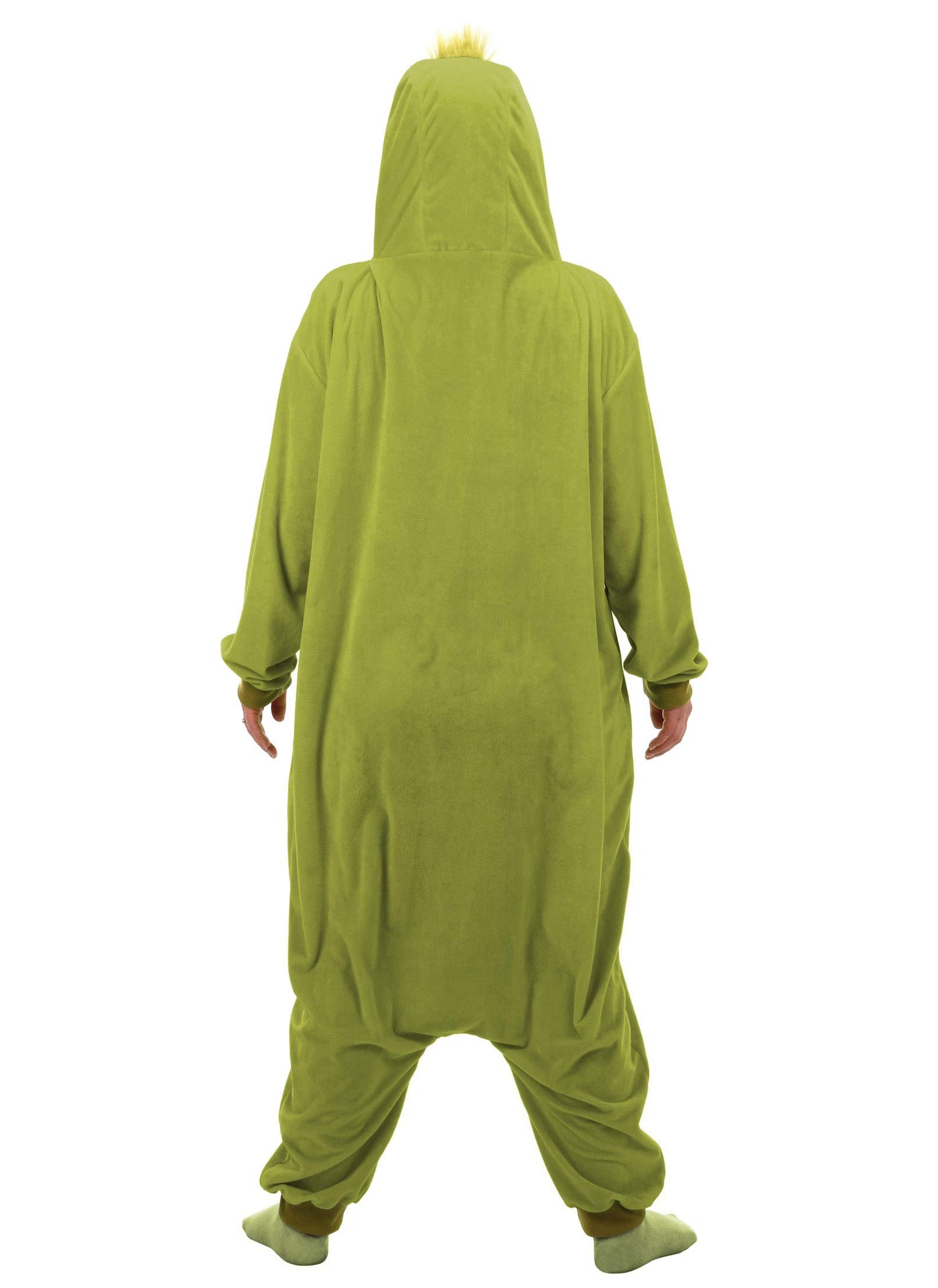 The Grinch Christmas Jumpsuit for Adults - Festive Green Fur-Lined Polyester Onesie Costume | Perfect for Holiday Parties, Cosplay, and Themed Events