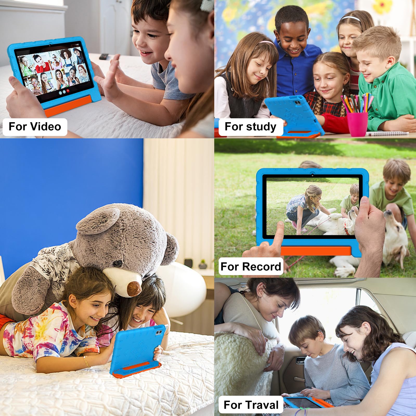2025 Kids Tablet 10 inch - Android 14 Octa-Core Learning Tablet for Toddlers & Children - 20GB RAM + 128GB Storage (Expandable to 1TB) - Shockproof Case Included - Dual Band WiFi 6 (2.4G+5G) - Parental Controls & Face Unlock - Split Screen & Bluetooth 5.0 - Perfect for Homeschooling, Online Learning & Educational Games (Blue)