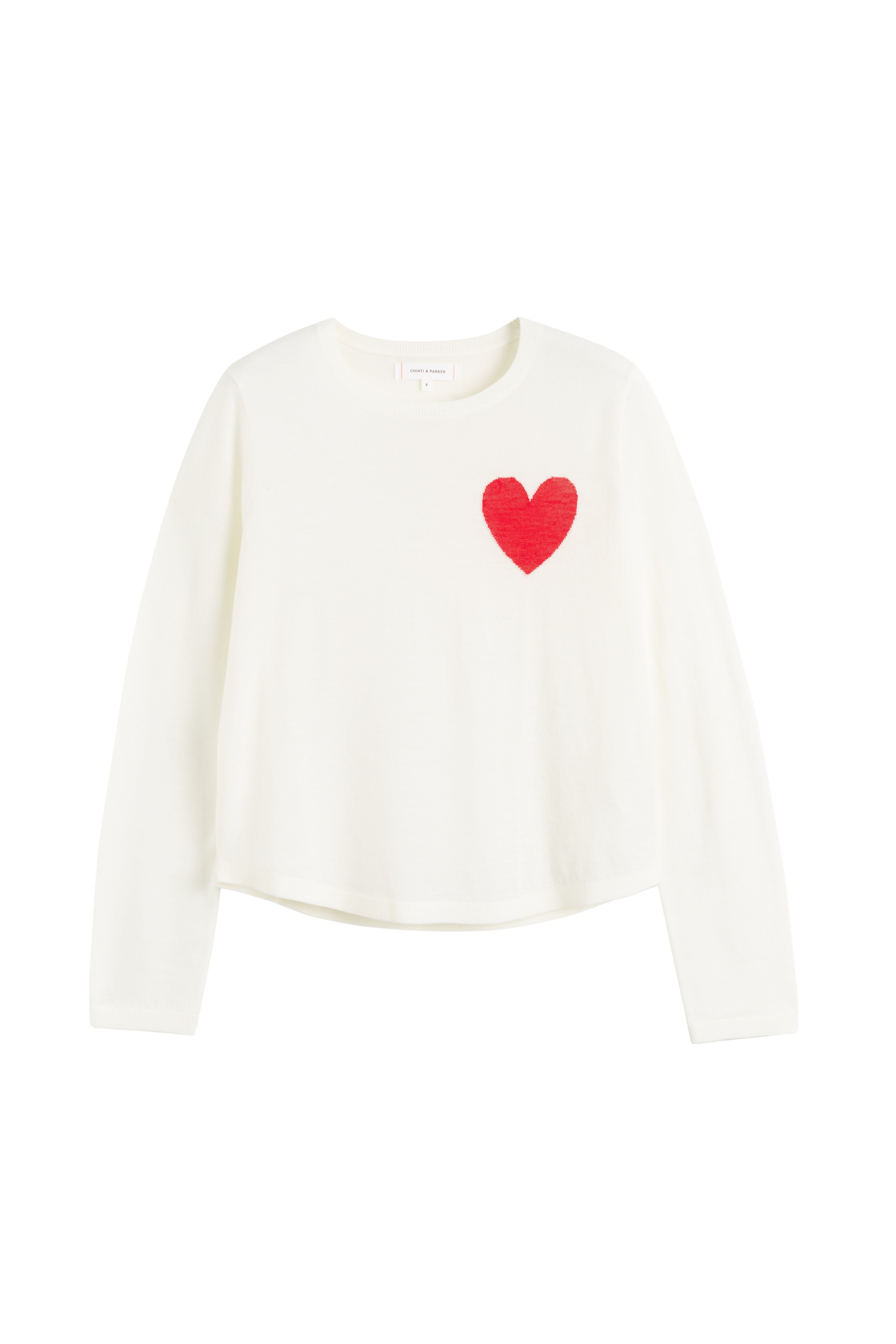 Soft Cream Merino Wool Heart Breton Sweater for Women - Cozy Winter Pullover for Casual Outings & Date Nights