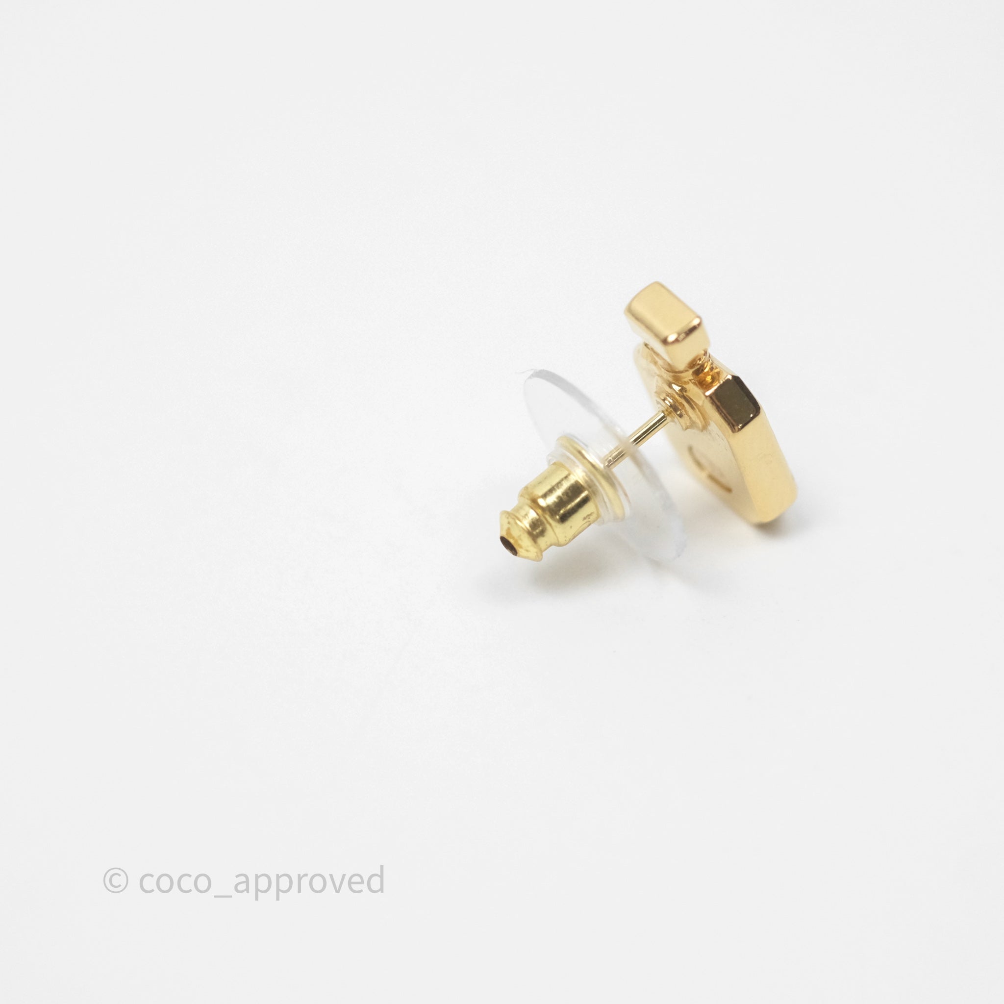 Chanel CC White Perfume Bottle Earrings in Gold Tone - 25C - Elegant Fashion Jewelry for Women, Perfect for Parties, Weddings & Special Occasions