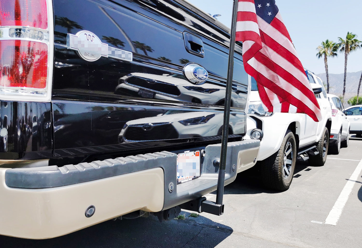2 Inch Standard Tow Hitch Receiver Mount Flagpole Holder for Truck, SUV, Trailer - Heavy Duty Flag Pole Mount for Camping, Tailgating, Parades & Outdoor Events