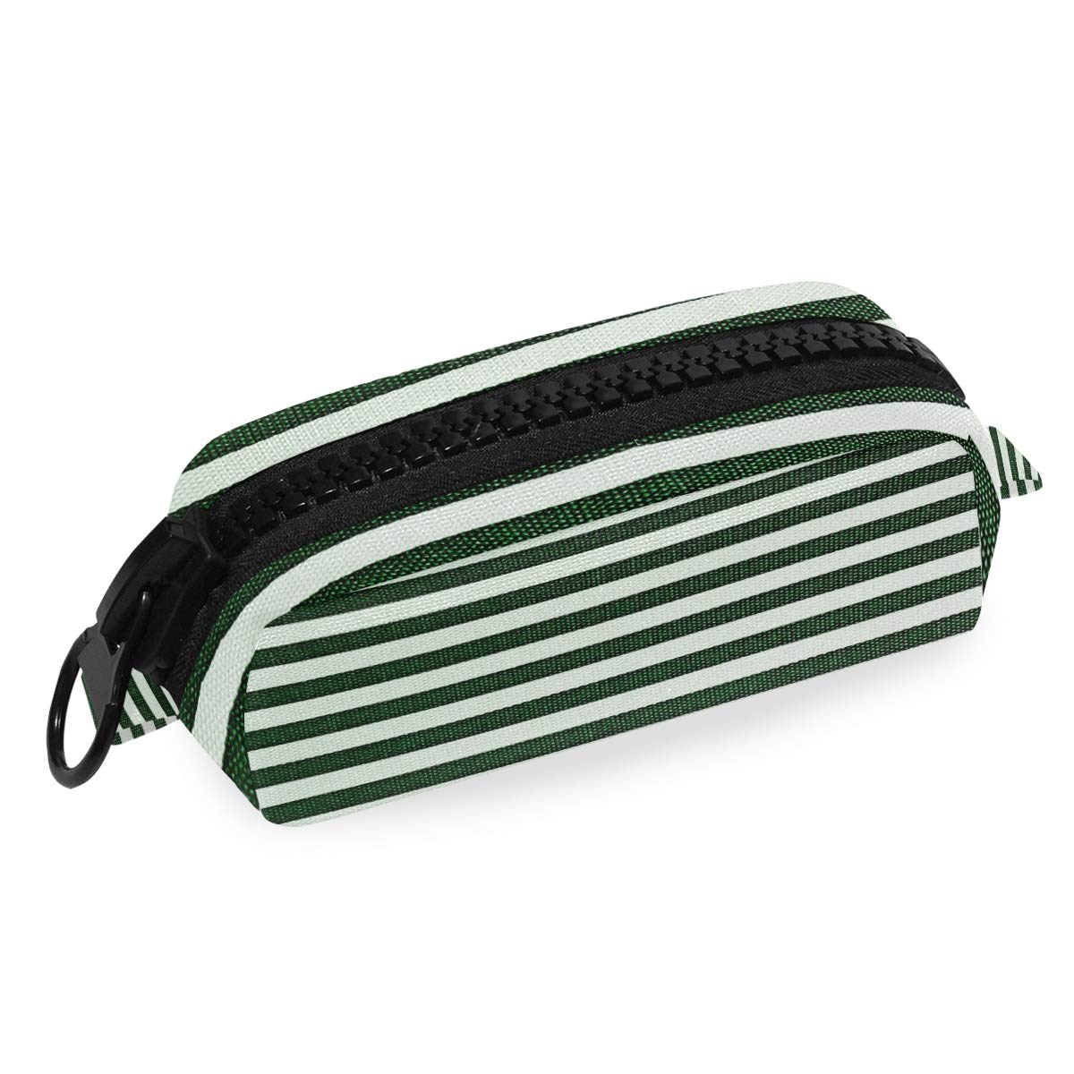 FengJu Large Capacity Pencil Case & Makeup Bag - Striped Fabric Organizer with Big Zipper for School, Office & Travel (Perfect for Teens, Students & Professionals)