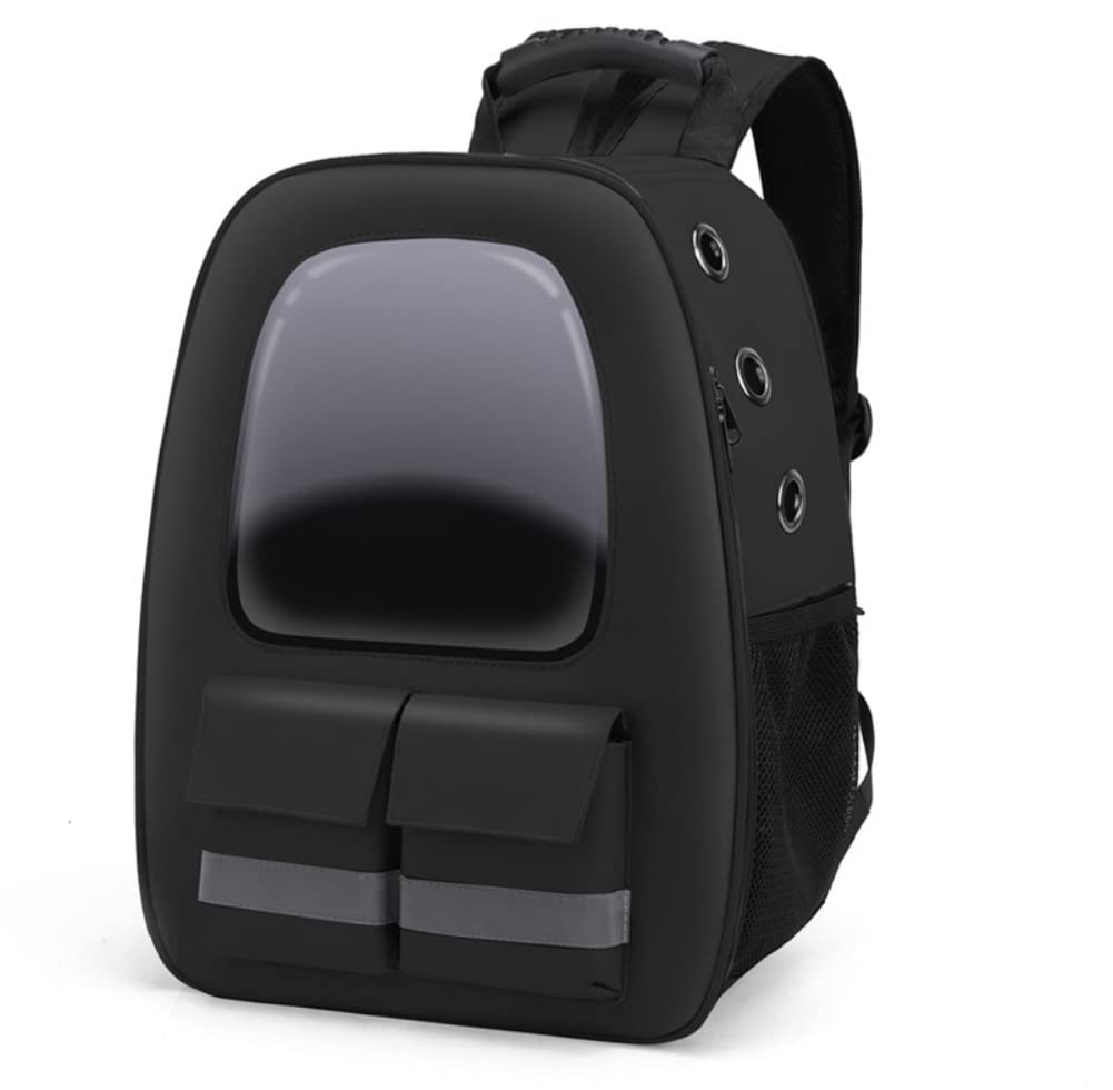 WADELAND Large Pet Carrier Bag with Ventilation Holes - 42x32x19cm Black Cat & Dog Travel Carrier for Car, Outdoor, Airplane - Perfect for Vet Visits, Road Trips, and Daily Adventures