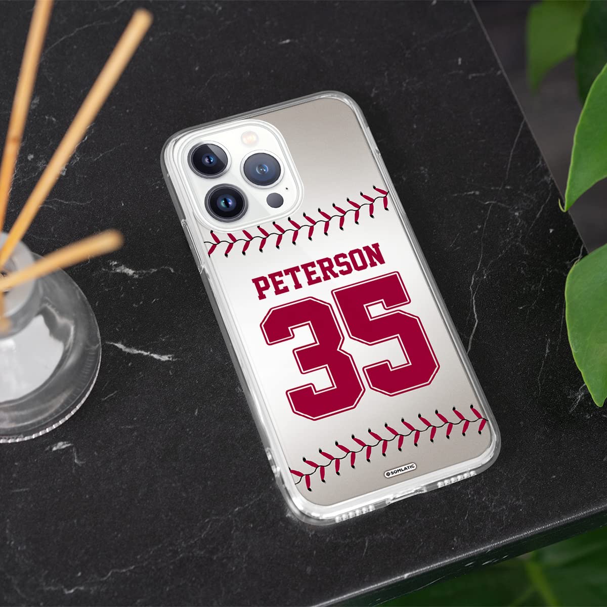 Custom Personalized Baseball Phone Case with Name & Number - Gift for Baseball Players, Coaches & Fans - Compatible with iPhone 16/15/14/13/12/11/XR/X/XS/8/7 Plus/Mini/Pro Max - Perfect for Games, Practice & Showing Team Spirit