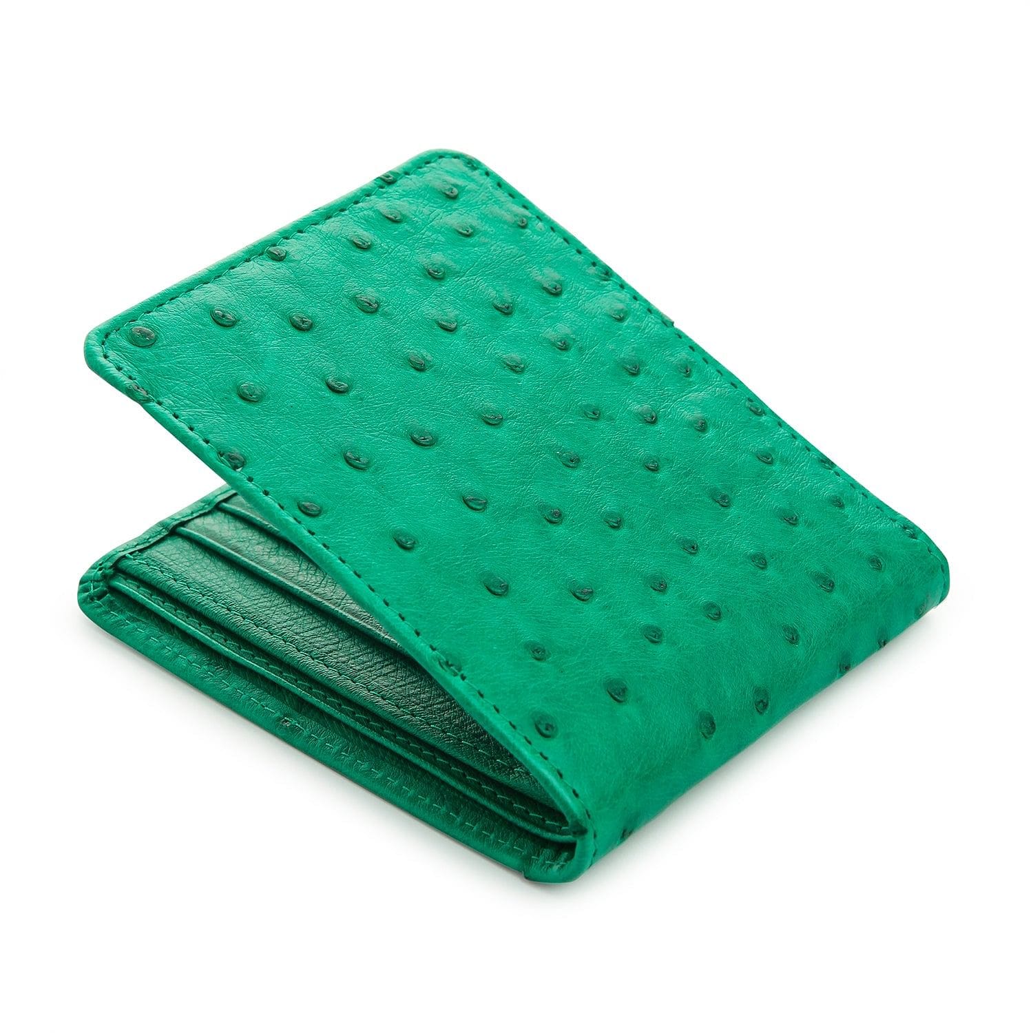 Genuine Ostrich Leather Wallet for Men - Premium Handmade Slim Bifold Wallet - Perfect for Everyday Carry, Business & Travel