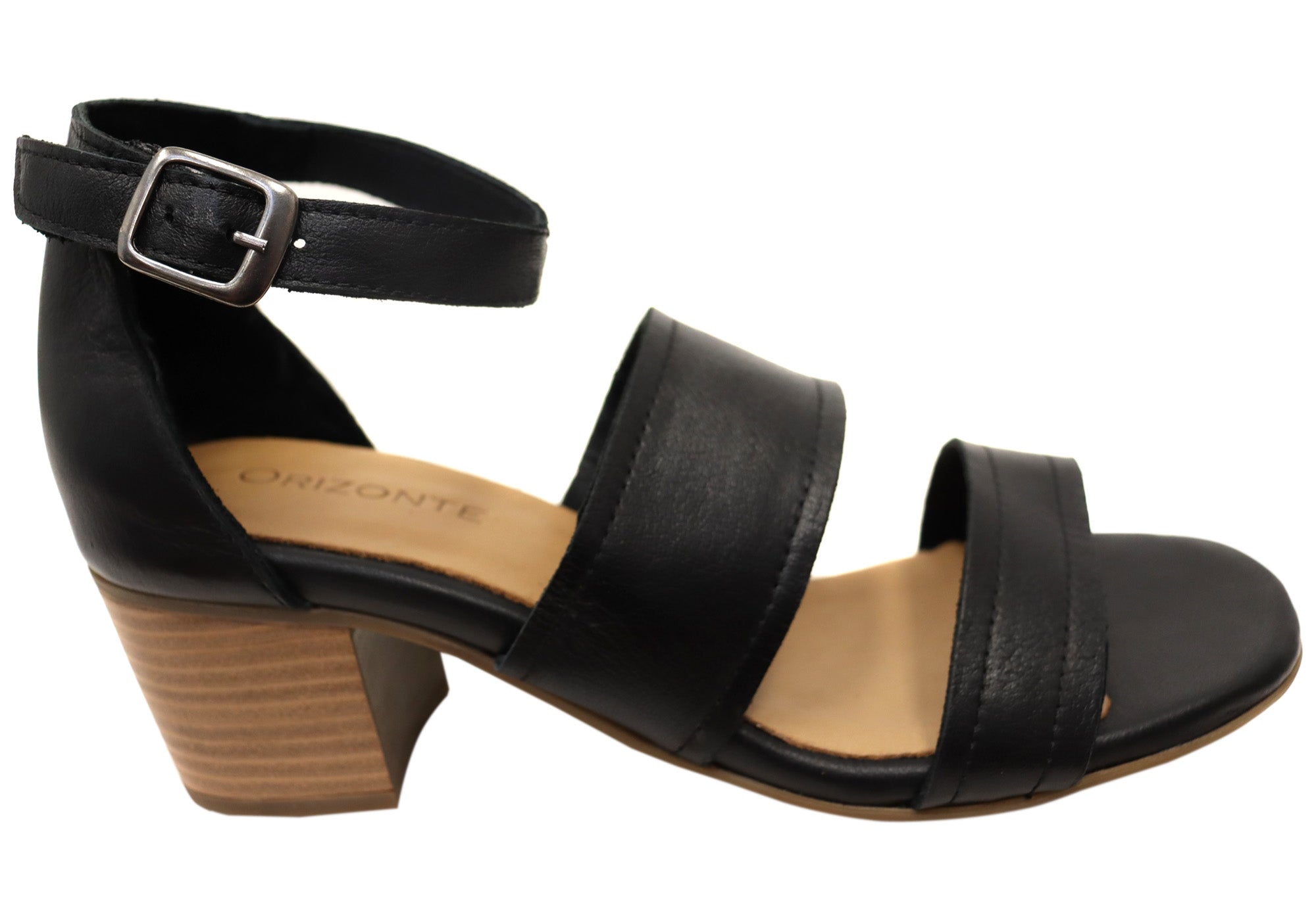 Orizonte Brisbane Women's European Leather Mid Heel Comfortable Sandals - Stylish & Supportive for Work, Date Night & Summer Outings