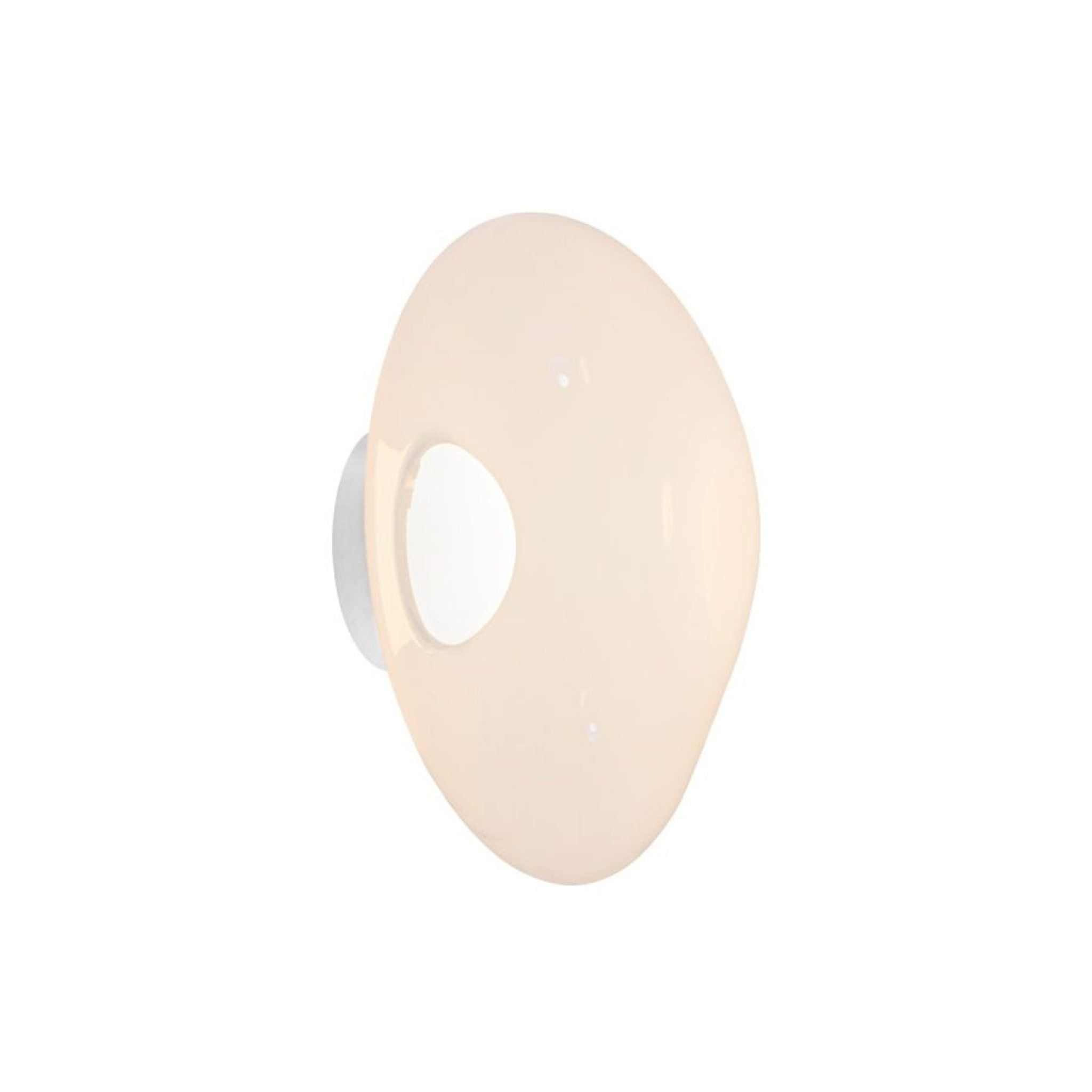 TOM DIXON Melt Surface LED Pendant Light - 50cm Opal Glass & Chrome Finish - Modern Ceiling Lighting Fixture for Dining Room, Living Room, Bedroom Decor