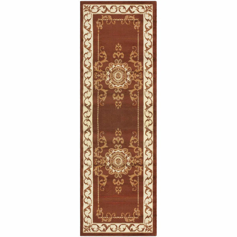 Kensington Traditional Medallion Area Rug - Non-Slip Indoor Runner Rug for Living Room, Bedroom & Hallway
