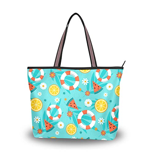 Hello Summer Tote Bag for Women - Reusable Shoulder Handbag for Beach, Travel & Shopping | Lightweight & Spacious Beach Tote for Vacation, Pool Day & Daily Use