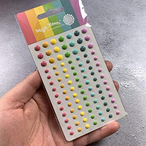 Waffle Flower Enamel Dots - Up & Running | DIY Scrapbooking & Card Making Supplies for Crafters | Perfect for Journals, Greeting Cards, and Home Decor