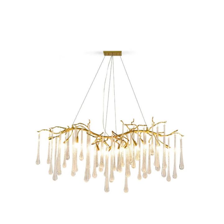 Handmade Aqua Macrame Chandelier - Boho Ceiling Light Fixture for Living Room, Bedroom & Dining Room Decor | Waterproof Hanging Lamp for Indoor & Outdoor Use