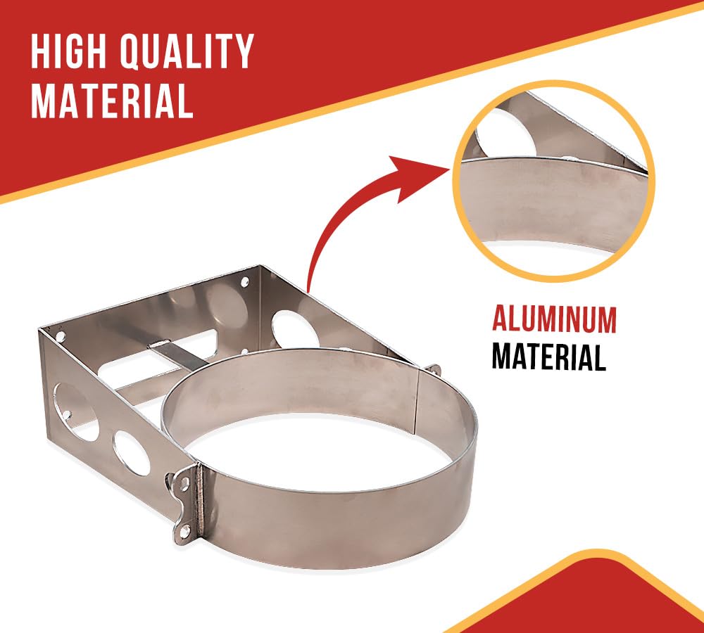 Mytee Products 4 Pack 4 Gallon Aluminum Trash Can Brackets Mount for Trucks & Trailers - Heavy Duty Mounting Holder for Galvanized Trash Cans 10-1/2