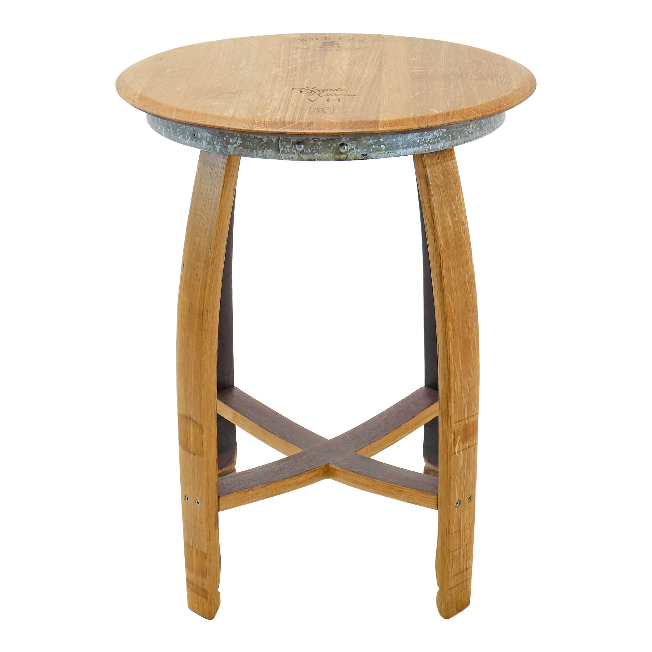 Handcrafted Isabella Side End Table - Rustic Wine Barrel Furniture for Living Room, Bedroom & Bar Decor