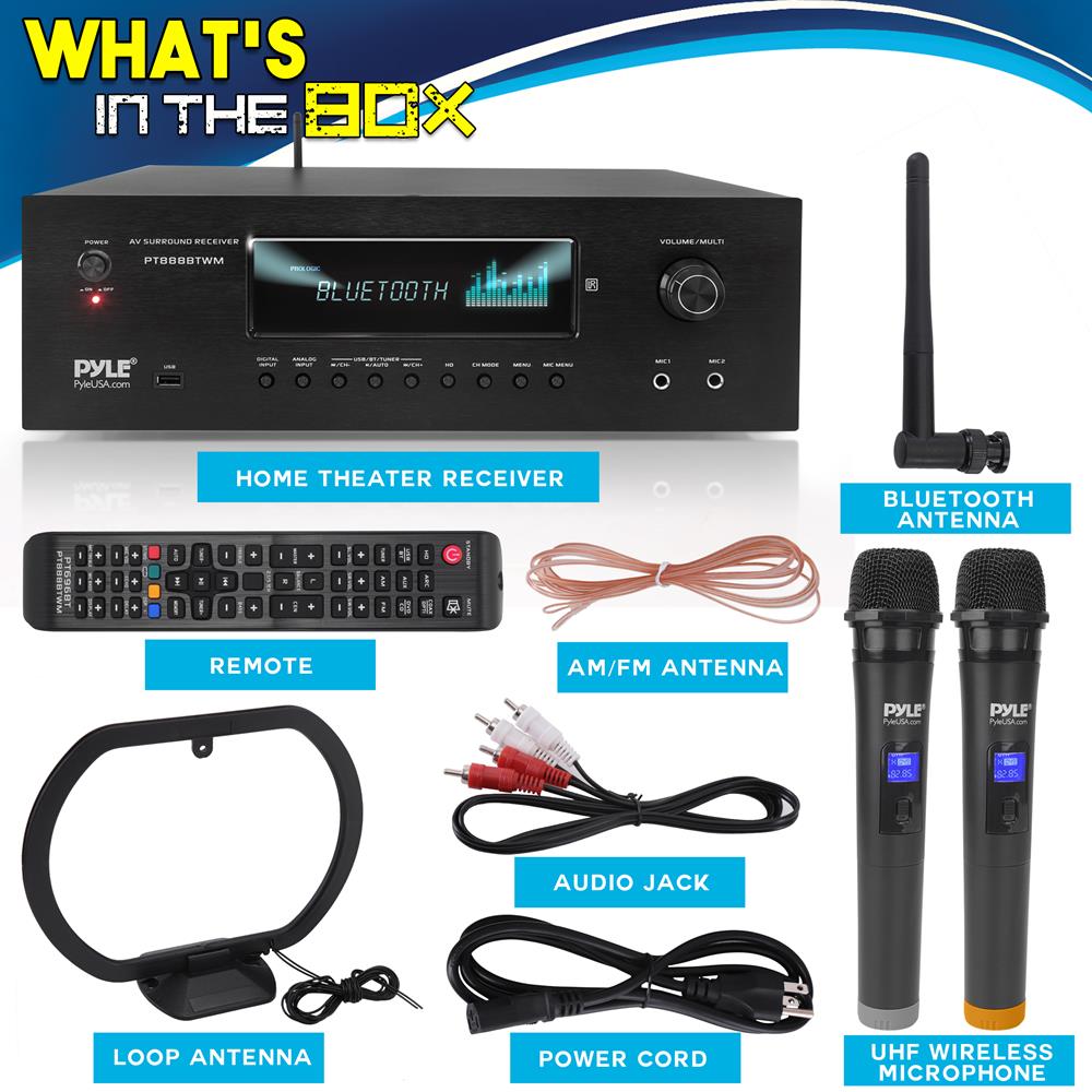 5.2 Channel Bluetooth Audio Receiver Amplifier - Wireless Home Theater System for Surround Sound, Music Streaming & Multi-Room Audio