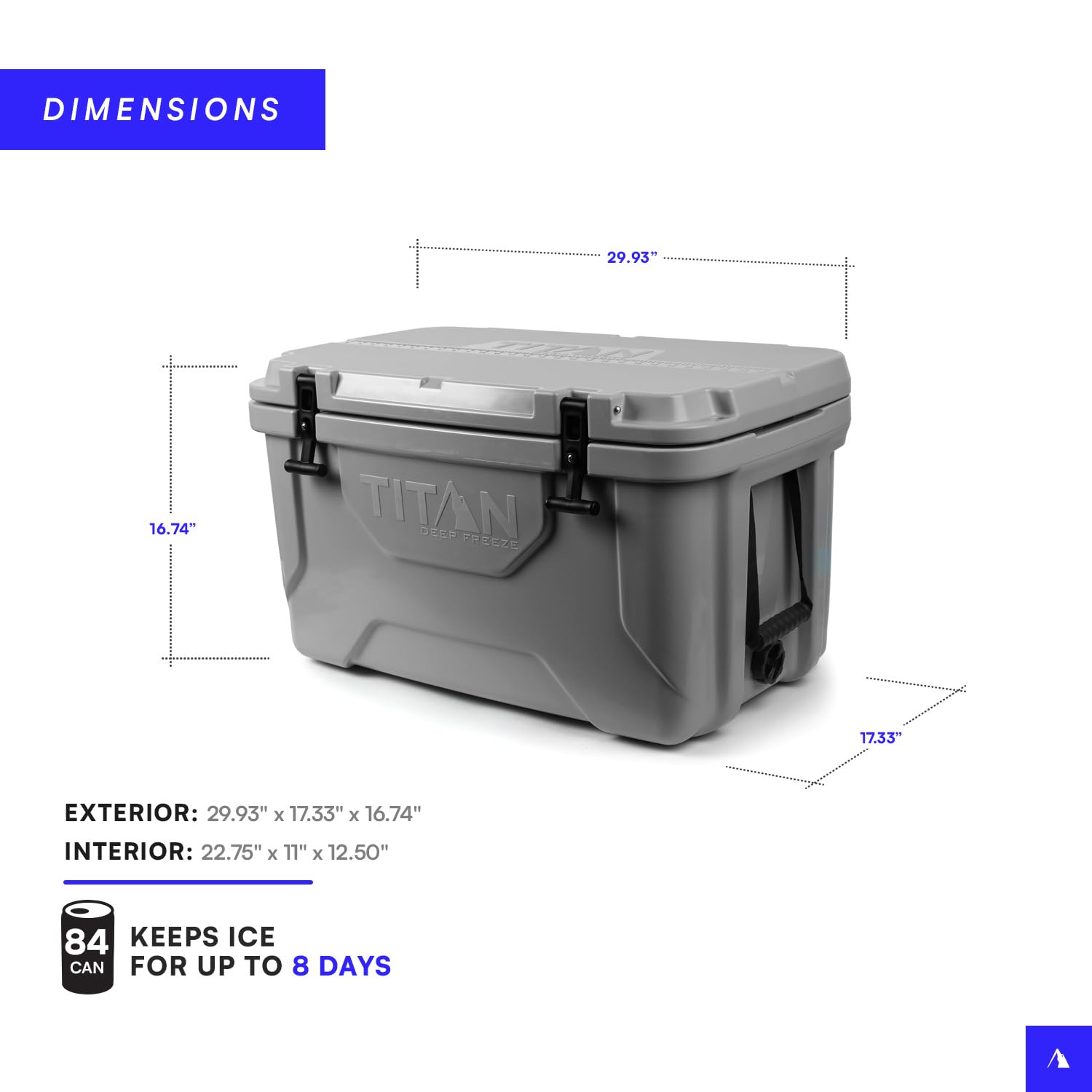 Titan Hard Ice Chest Cooler - Heavy Duty Roto-Molded Cooler with Microban Protection & Deep Freeze Insulation for Camping, Fishing, Tailgating & Outdoor Adventures