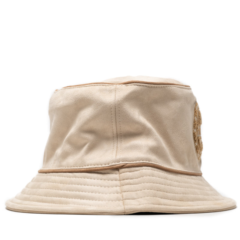 Honor The Gift Faux Suede Bomber Bucket Hat in Bone - Stylish Unisex Fashion Accessory for Outdoor Activities & Streetwear