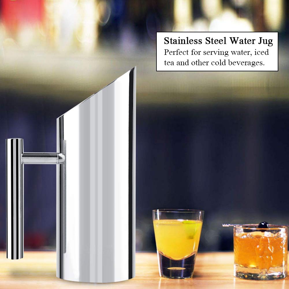 Premium Stainless Steel Water Pitcher with Handle - 68oz Iced Tea Pitcher for Hot & Cold Beverages - Perfect for Homemade Tea, Coffee, Wine, Milk & Juice - Ideal for Home, Kitchen, Hotel & Restaurant Use