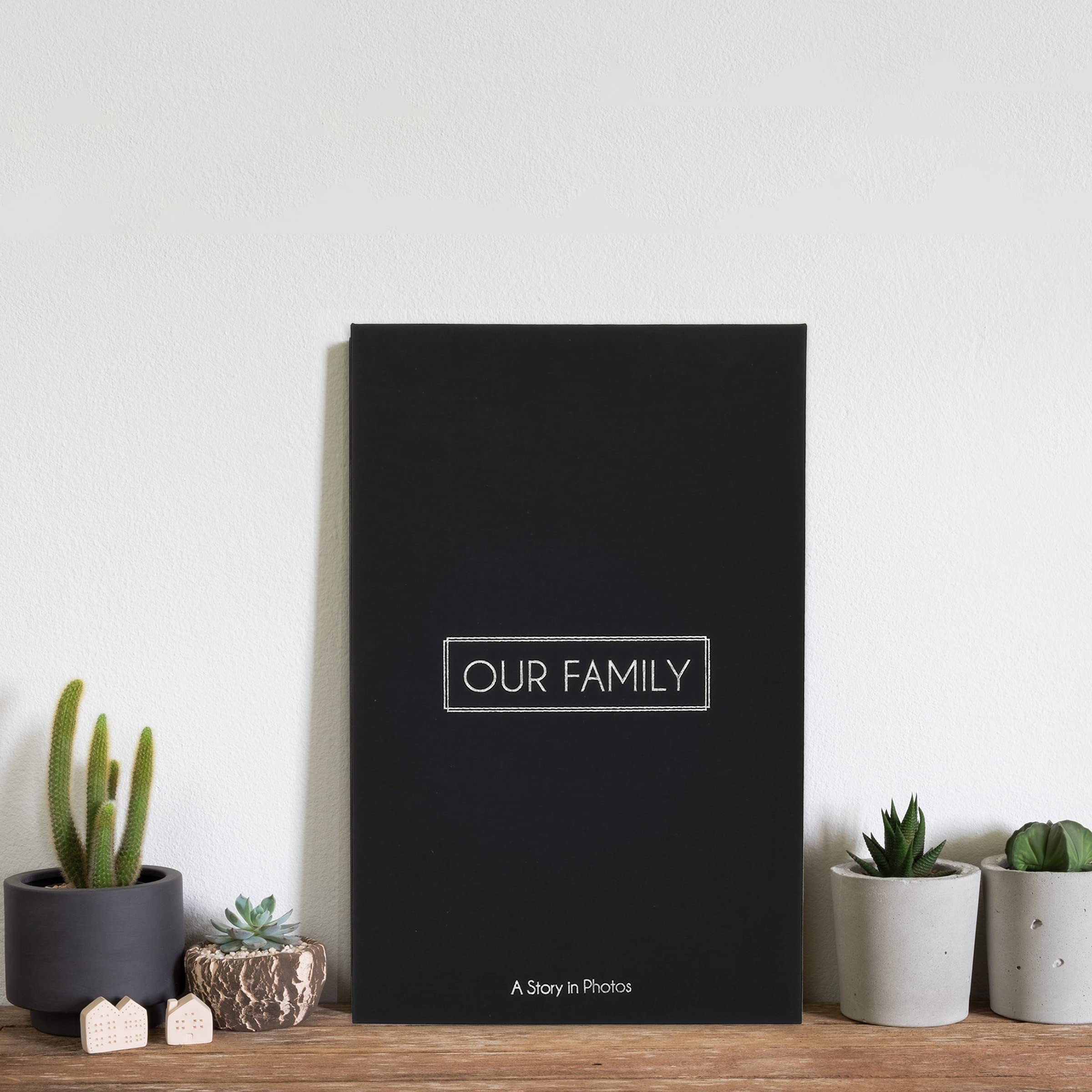 Premium Black Linen Coffee Table Photo Album - Holds 180 4x6 Pictures - Perfect for Family Memories, Living Room Decor & Gift Giving