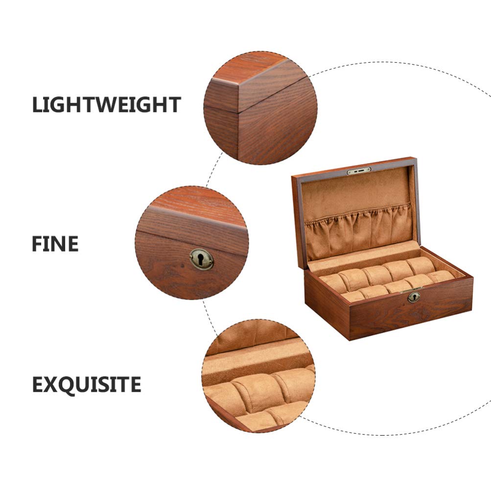 Hemobllo 1pc Premium Wooden Watch Box - Luxury Watch Storage Case & Organizer with Glass Top for Men and Women - Perfect for Watch Collection Display, Travel, and Gift Giving