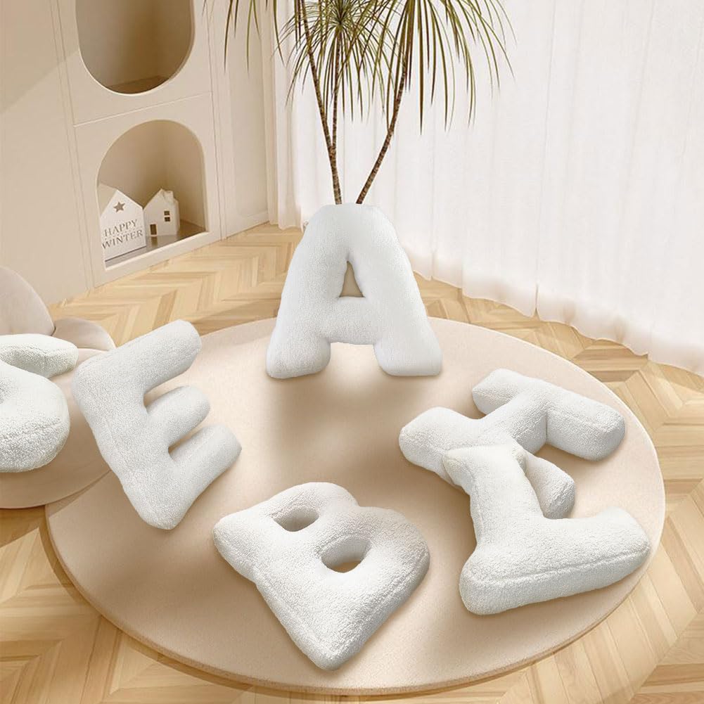 Soft Letter Plush Pillow - Decorative Alphabet Throw Pillows A to Z for Bed, Couch & Sofa | Cozy Hugging Letter Pillows for Living Room, Bedroom & Dorm Decor | Perfect Gift for Kids, Teens & Home Styling