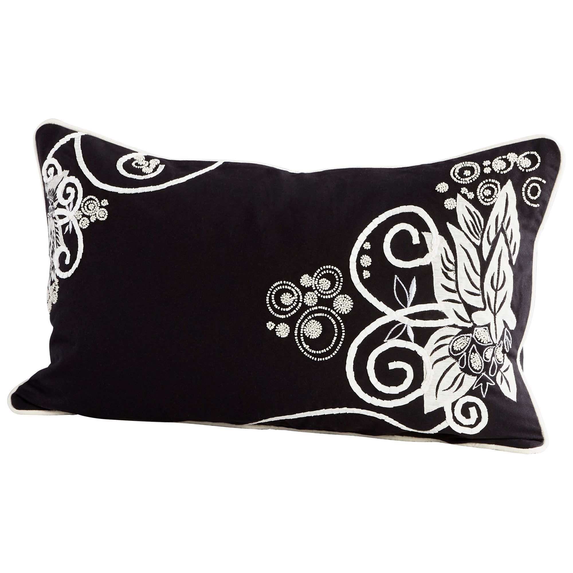 Cyan Design 09391 Black and White Pillow Cover 14x24 Inches - Modern Home Decor for Living Room, Bedroom & Sofa