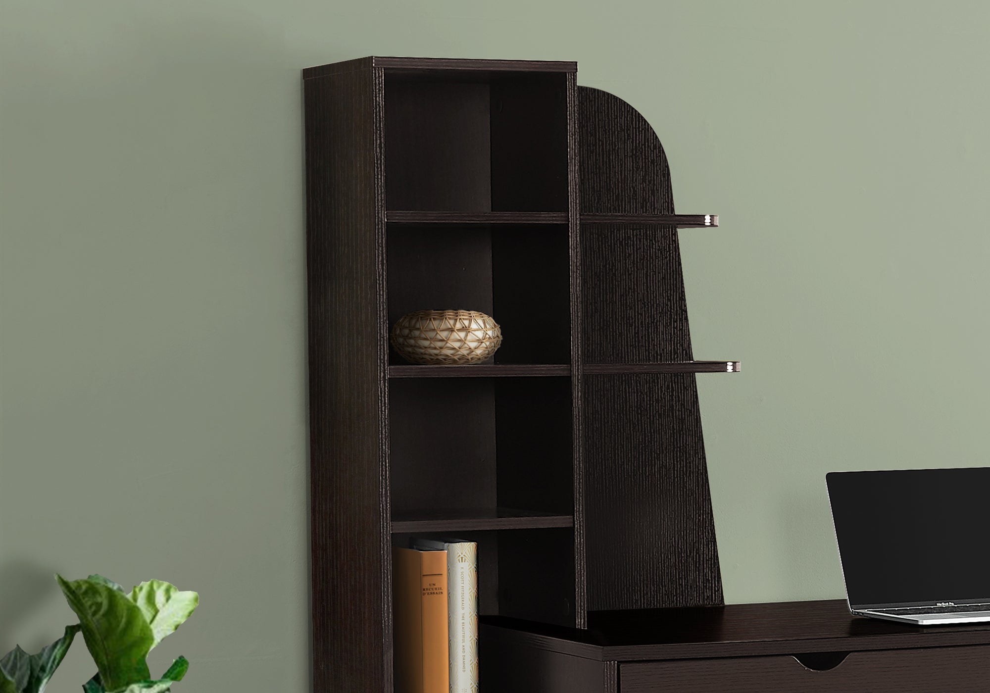 55L Office Series Espresso Bookcase - Stylish Storage Solution for Home & Office Workspaces